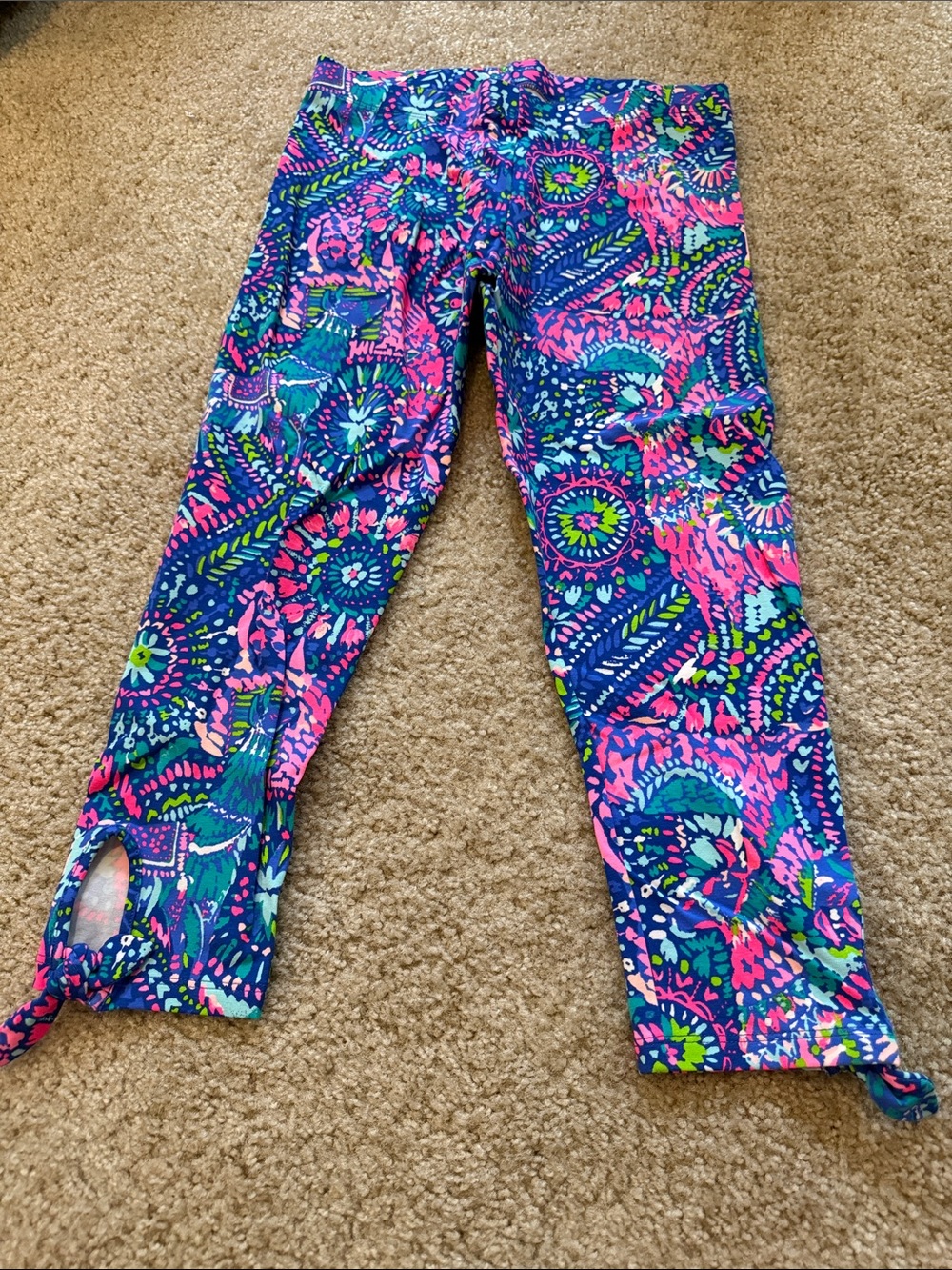 Lilly Pulitzer Blue, Pink & Green Paisley-Print Girls' Leggings